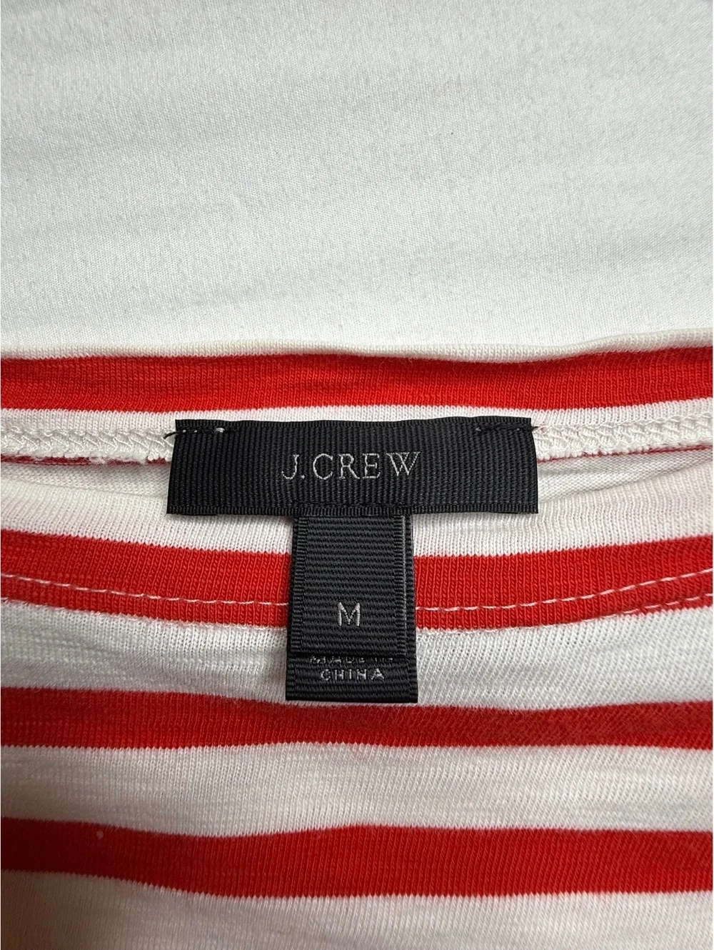 J.Crew Classic Red and White Striped Cotton Long Sleeve Shirt Medium